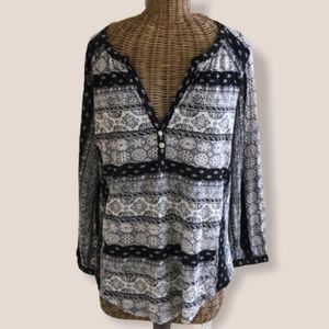 Lucky Brand - Black, Gray & White Henley